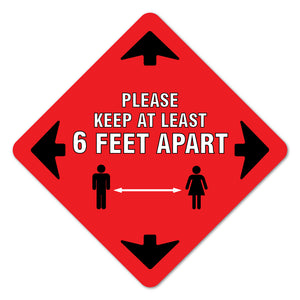 Please Keep At Least 6 Ft Floor Marker