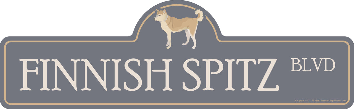 Finnish Spitz Street Sign