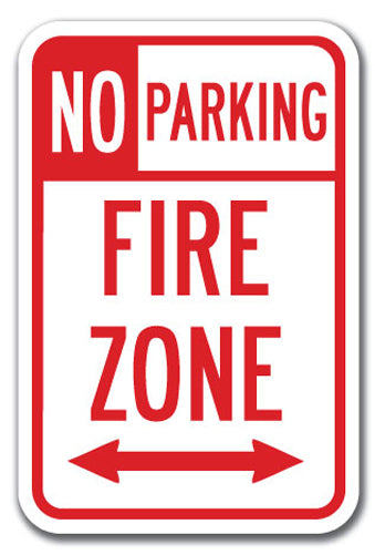 No Parking Fire Zone with double arrow 1