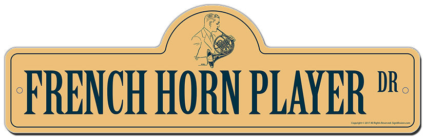French Horn Player Street Sign