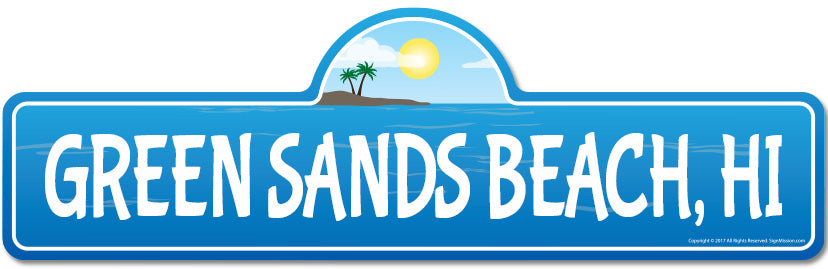 Green Sands, HI Hawaii Beach Street Sign