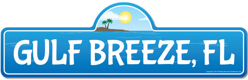 Gulf Breeze, FL Florida Beach Street Sign