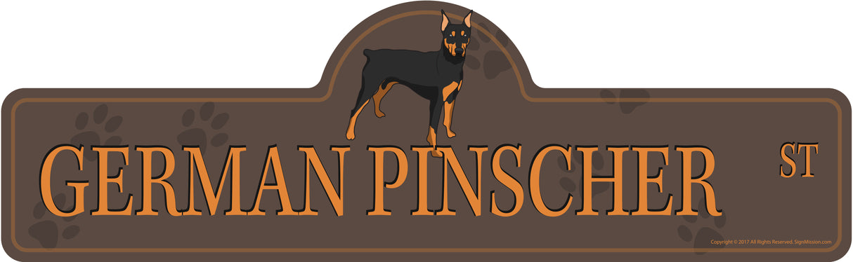 German Pinscher Street Sign
