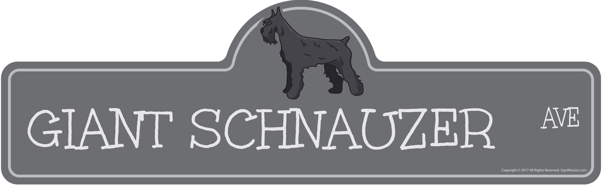 Giant Schnauzer Street Sign