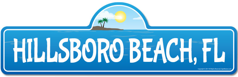 Hillsboro, FL Florida Beach Street Sign
