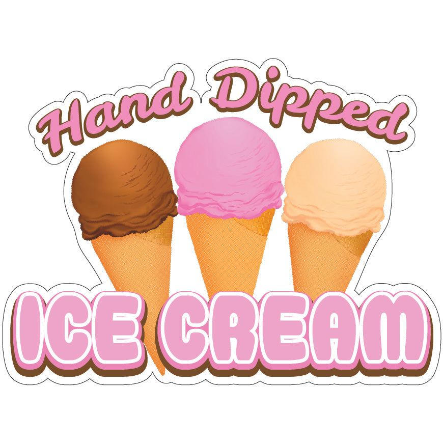 Hand Dipped Ice Cream Die-Cut Decal