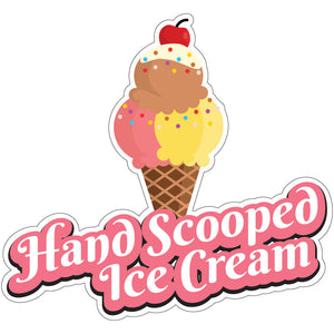 Hand Scooped Ice Cream Die-Cut Decal