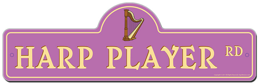 Harp Player Street Sign