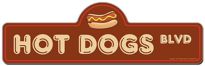 Hot Dogs Street Sign
