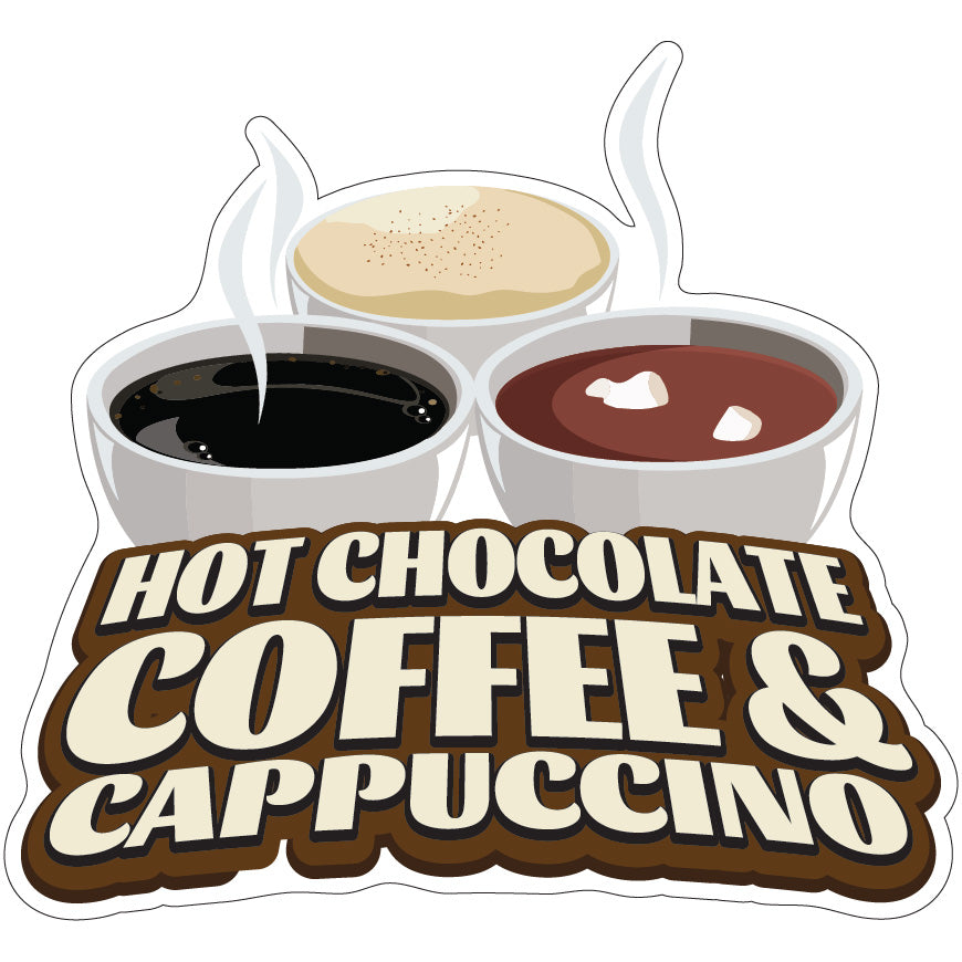 Hot Chocolate Coffee And Cappuccino Die-Cut Decal