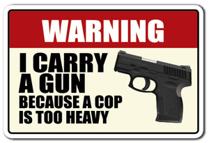 Warning, I Carry A Gun Vinyl Decal Sticker