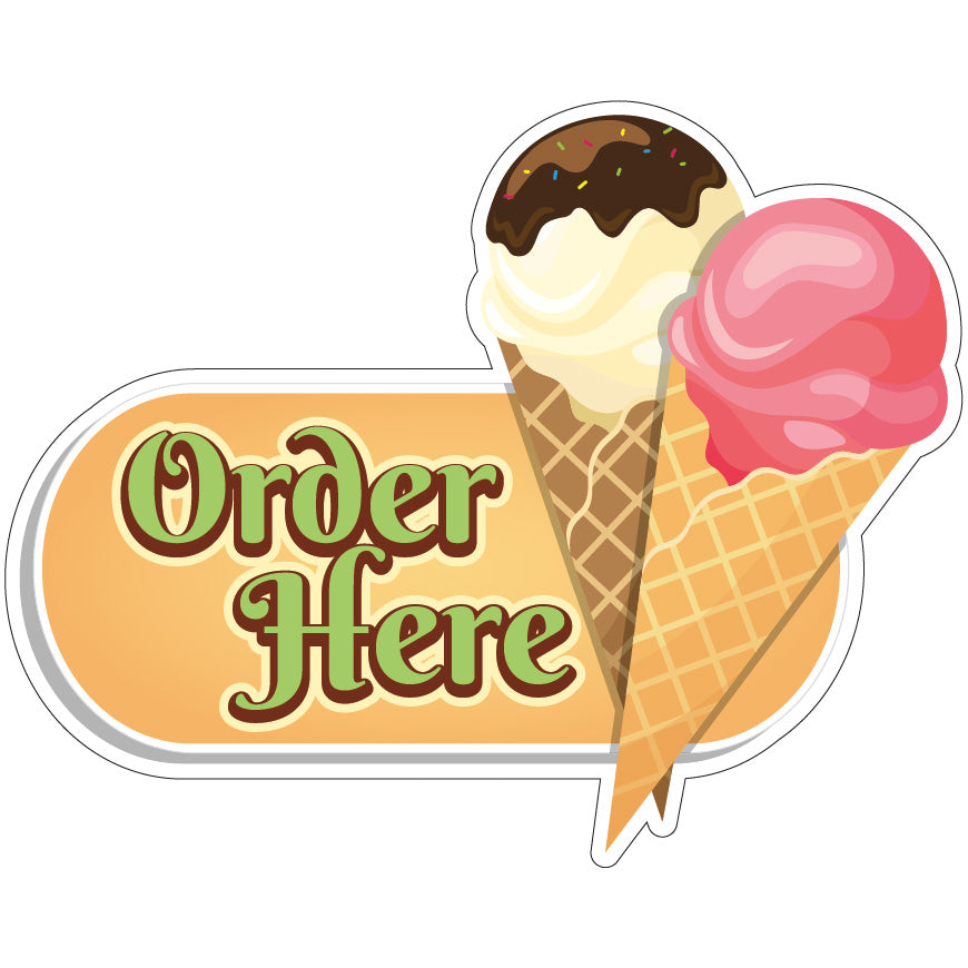 Ice Cream Order Here Die-Cut Decal