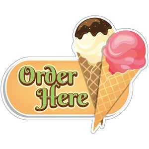 Ice Cream Order Here Die-Cut Decal