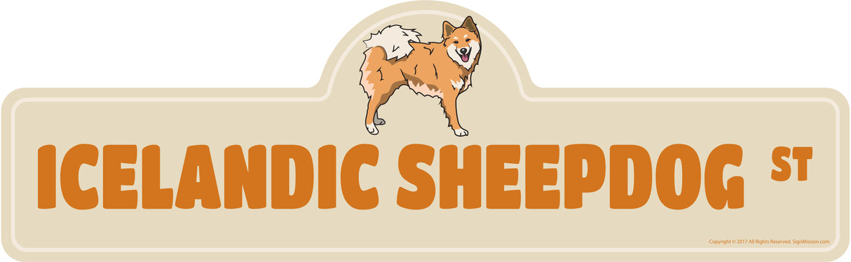 Icelandic Sheepdog Street Sign