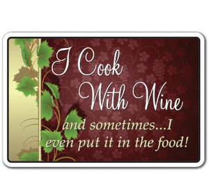 I Cook With Wine Vinyl Decal Sticker