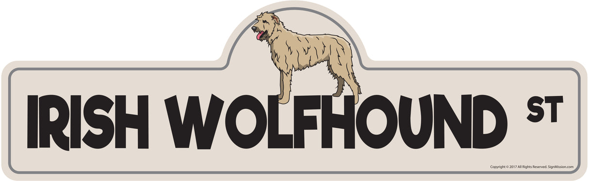 Irish Wolfhound Street Sign