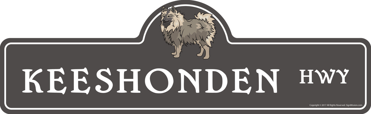 Keeshonden Street Sign