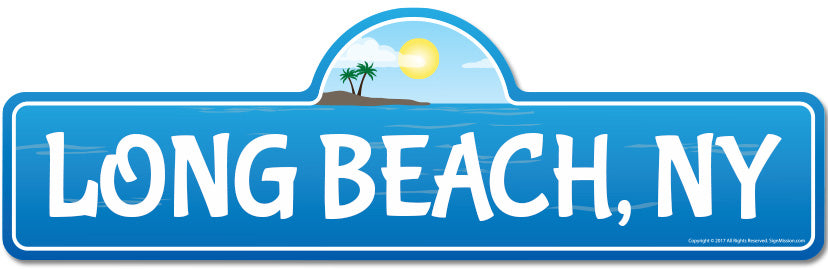 Long, NY New York Beach Street Sign