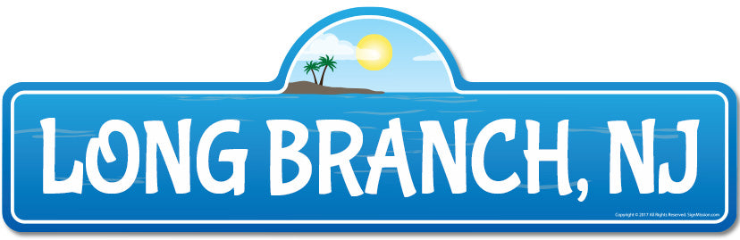 Long Branch, NJ New Jersey Beach Street Sign