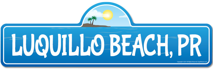 Luquillo, PR Puerto Rico Beach Street Sign