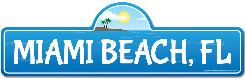 Miami, FL Florida Beach Street Sign