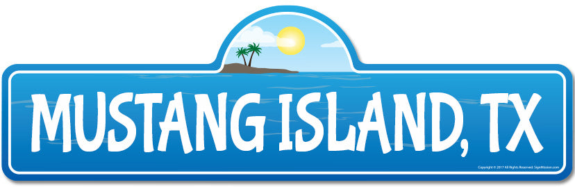 Mustang Island, TX Texas Beach Street Sign