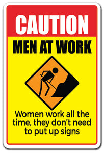 Caution, Men At Work Vinyl Decal Sticker