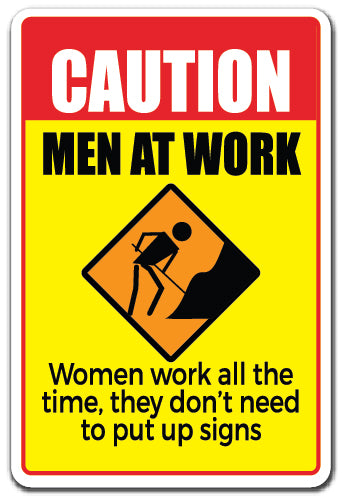 Caution, Men At Work Vinyl Decal Sticker