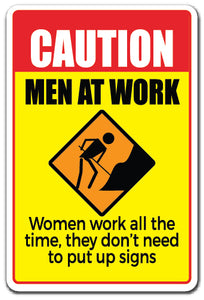 CAUTION, MEN AT WORK Sign