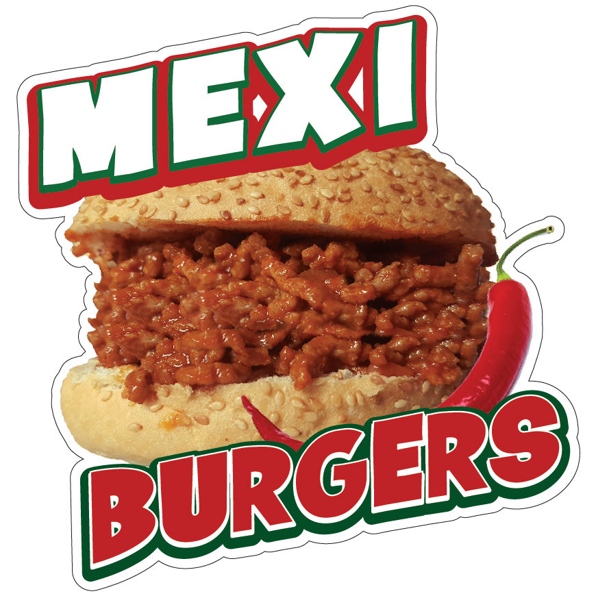 Mexi Burgers Die-Cut Decal
