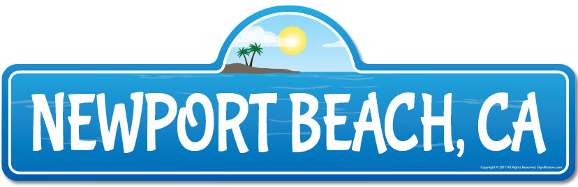 Newport, CA California Beach Street Sign
