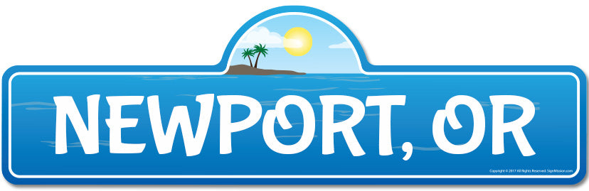 Newport, OR Oregon Beach Street Sign