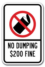 No Dumping $200 Fine