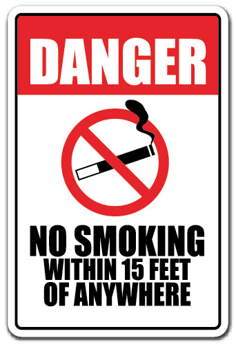 Danger, No Smoking Vinyl Decal Sticker