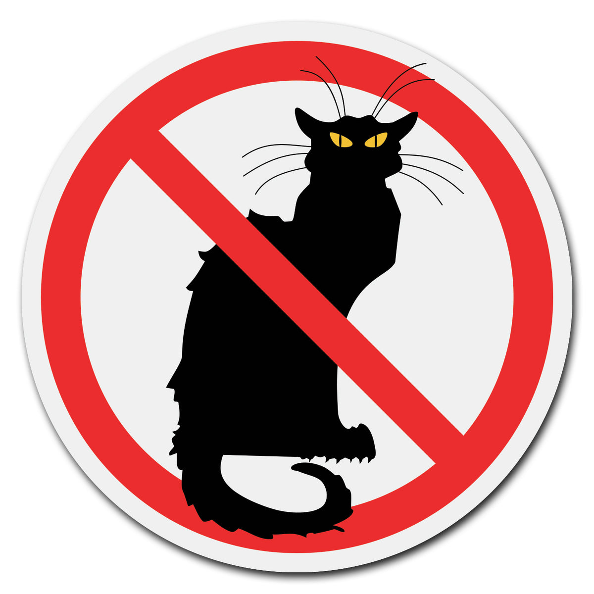 No Cat Sticker No Cats Circle Plastic Decal Funny Gift – SignMission