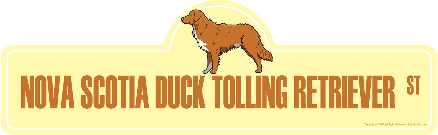 Nova Scotia Duck Tolling Retriever Street Sign