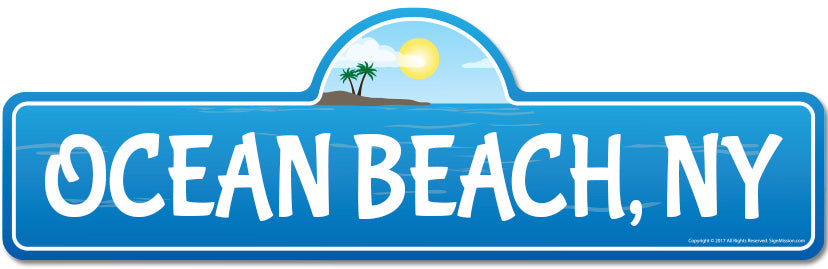 Ocean, NY New York Beach Street Sign