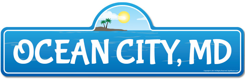 Ocean City, MD Maryland Beach Street Sign