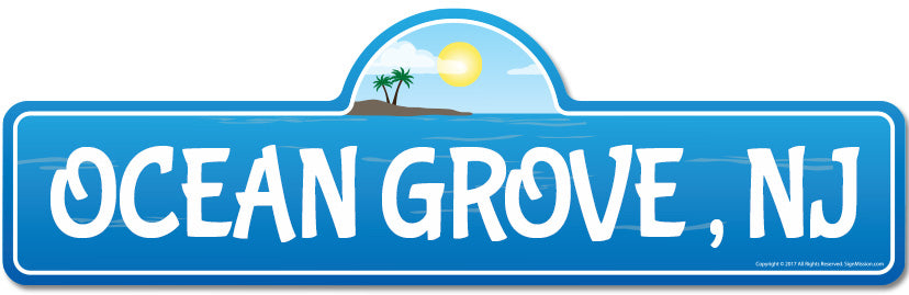 Ocean Grove, NJ New Jersey Beach Street Sign