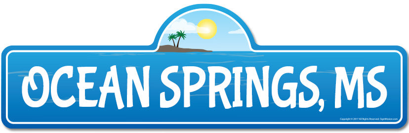 Ocean Springs, MS Mississippi Beach Street Sign