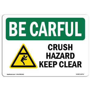 Crush Hazard Keep Clear With Symbol