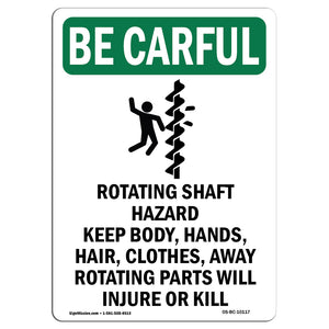 Rotating Shaft Hazard Keep Body, With Symbol