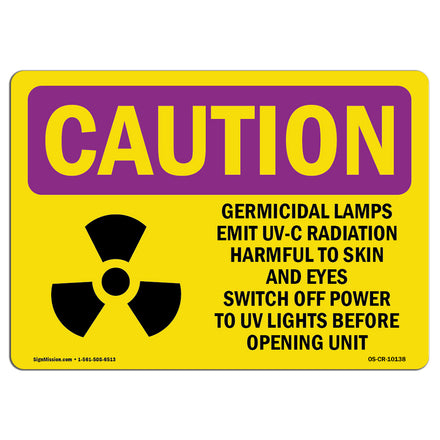 Germicidal Lamps Emit UV-C Radiation With Symbol