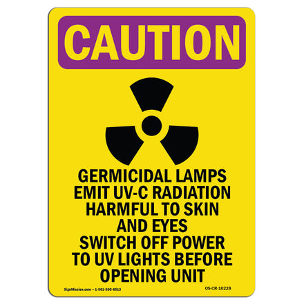 Germicidal Lamps Emit UV-C Radiation With Symbol