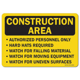 Construction Area Authorized Personnel Only Hard Hats Required