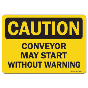 Conveyor May Start Without Warning