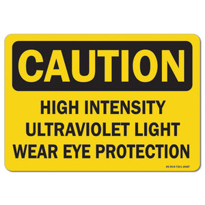 High Intensity Ultraviolet Light Wear Eye Protection