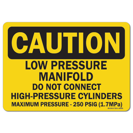 Low Pressure Manifold Do Not Connect High-Pressure Cylinders Maximum Pressure