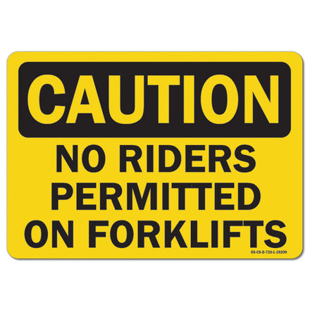 No Riders Permitted On Forklifts