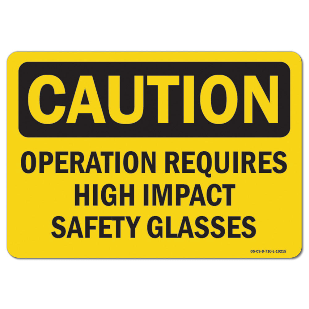 Operation Requires High Impact Safety Glasses